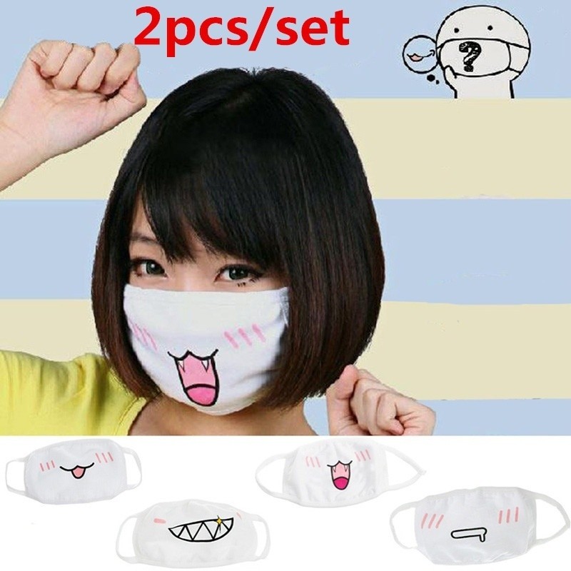 Mặt Nạ Chống Bụi Hình Anime Dễ Thương Kaomoji (Màu Ngẫu Nhiên)