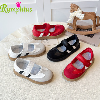 Rumphius Giày Da Thoáng Khí Cho Bé Gái Phong Cách Màu Trơn Trẻ Em Giày Thể Thao Đế Mềm Thoải Mái Size 27-36