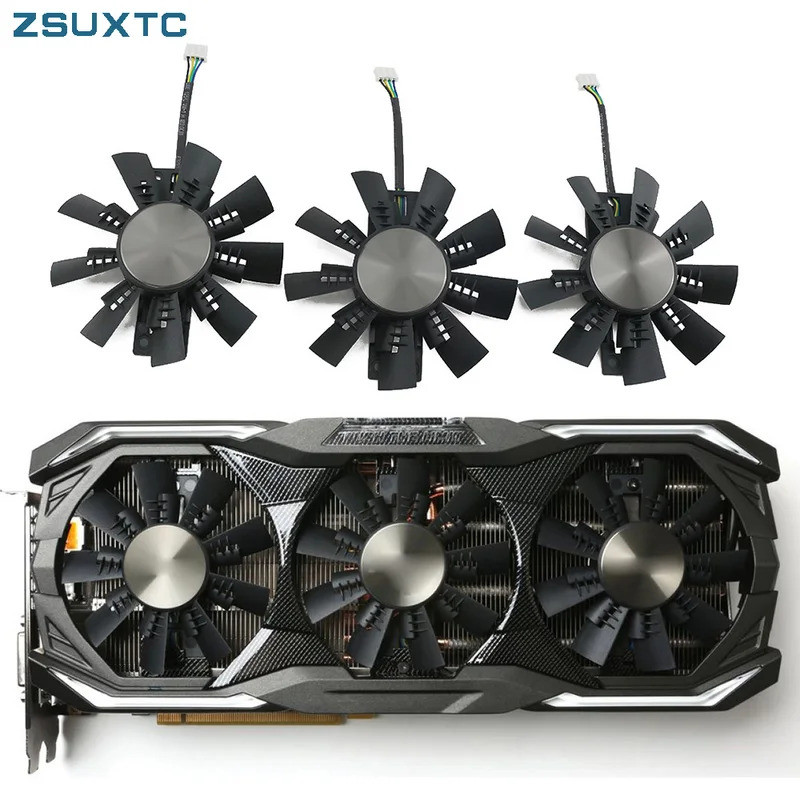 Quạt làm mát GA92S2U 4Pin GTX1070 GTX1080 cho ZOTAC GeForce GTX 1080 1070 Ti AMP Extreme + Quạt làm 