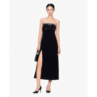 GIGI - Đầm midi cúp ngực xẻ tà đính đá thời trang_G2102D244188-66