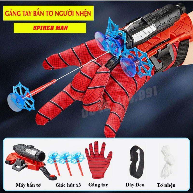 Đồ Chơi Siêu Nhân Nhện SpiderMan Bắn Tơ Găng Tay Bắn Tơ Người Nhện Cho Bé Hóa Thân Anh Hùng