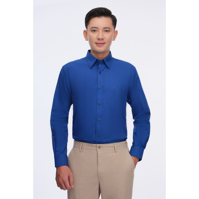 Áo sơ mi tay dài vạt tròn VIETTIEN vải Polyester form REGULAR VT00000474
