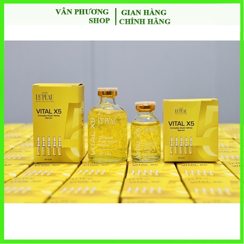 (Mới) Serum Vital X5 size 20ml Và 50ml Hỗ Trợ Giảm Thâm Sáng Mịn Da Tự Nhiên Toàn Thân