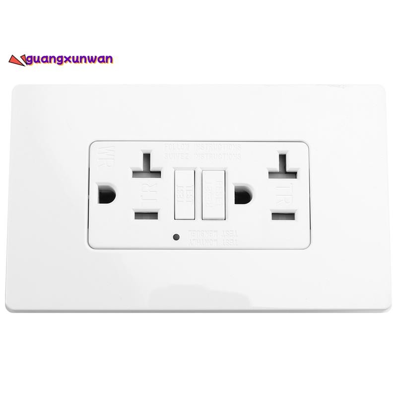 GFCI Outlets 20 Amp, Chống thời tiết ngoài trời (WR), Bộ ngắt mạch đứt gãy mặt đất, Bao gồm tấm tườn