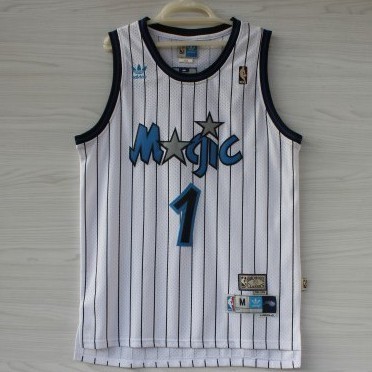 NBA Jersey Orlando Magic Số 1 Mcgrady Mcgrady Jersey Áo thể thao sọc lưới trắng