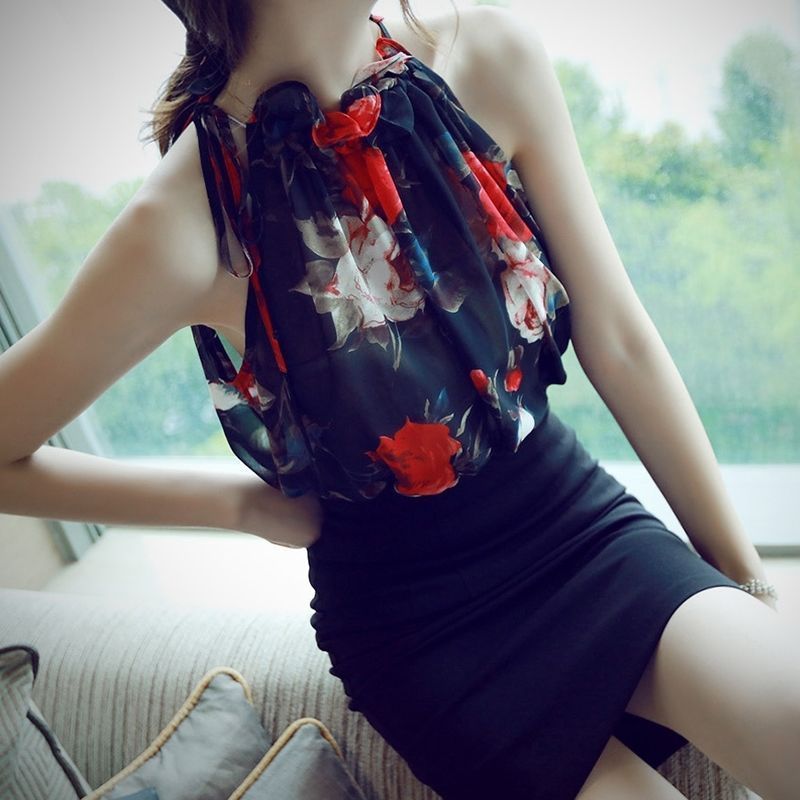 Mùa Hè 2026 Xếp Ly In Hình Chân Mu Hộp Đêm Hộp Đêm Xếp Ly Đầm Hộp Đêm Hoa Sang Trọng Khâu Váy