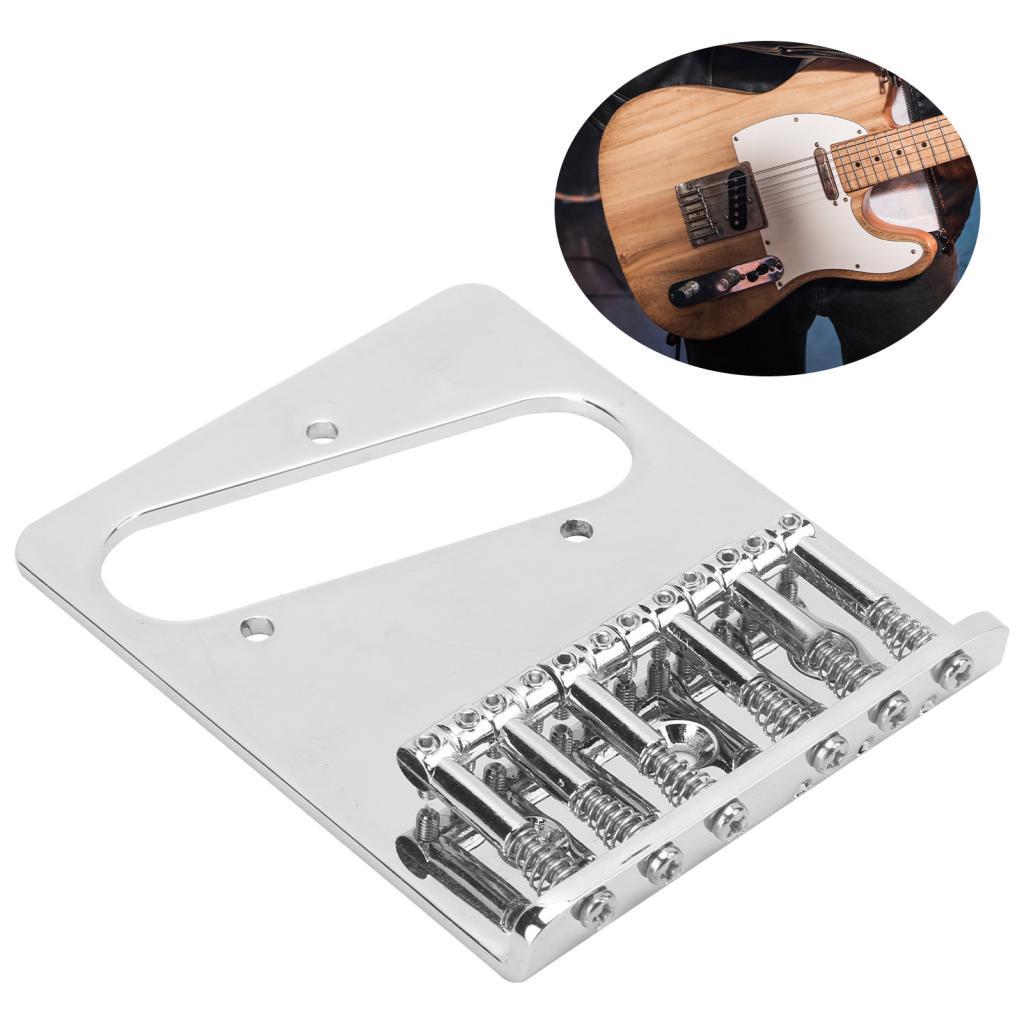 Music _ studio-PH Walmeck Saddle Bridge Kim Loại Bạc 6 Dây Đuôi Cứng Cố Định Thay Thế Guitar Đuôi TL