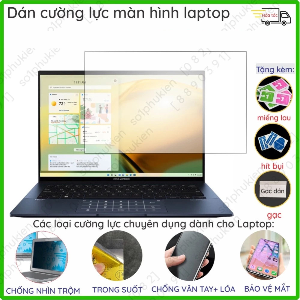 Dán cường lực Asus Zenbook 14 UX425UG UX3402VA UX3402ZA UX3402 S UX5406 Flip UX461 16 S16 UX5606 UM5