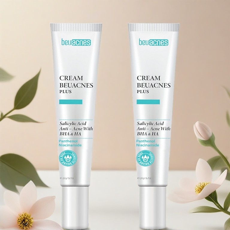 Kem giảm mụn BEUACNES PLUS chiết xuất rau má, hỗ trợ mờ thâm và kiểm soát bã nhờn 15g