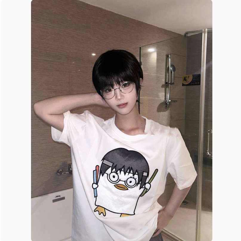 Gintama Sakata Gintama Okita Sogo Elizabeth In Hình Cotton Nguyên Chất Áo Thun Ngắn Tay Nam Nữ Dễ Th
