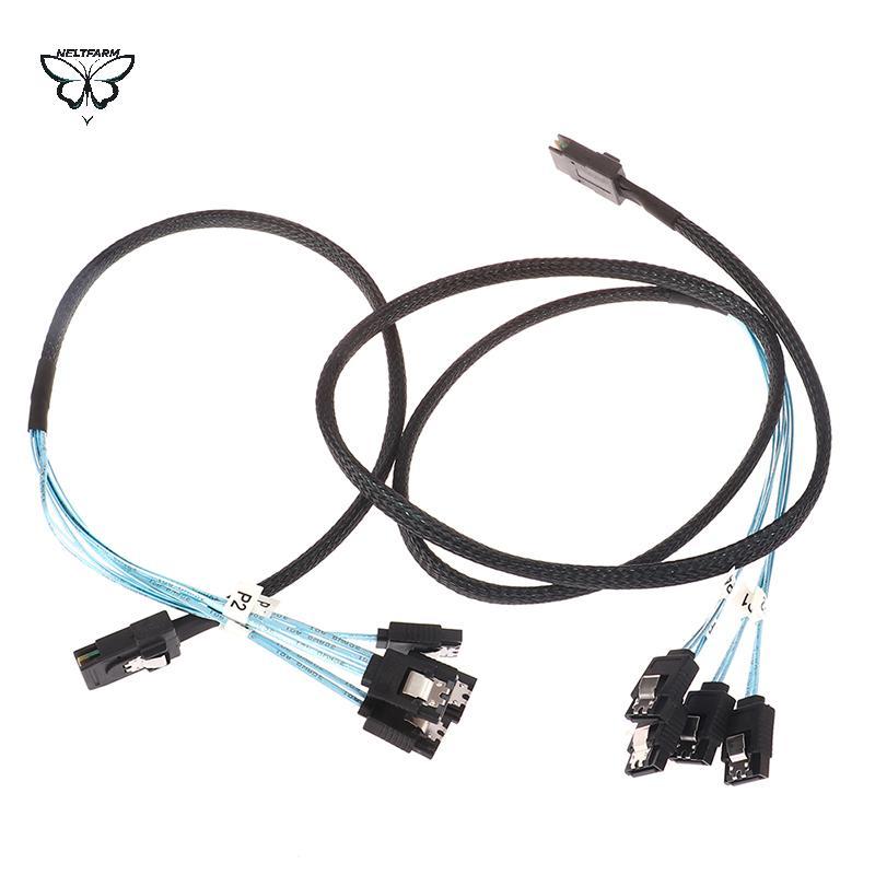 Cáp GOCA SAS SATA Mini-SAS SFF-8087 Đến 4 Cáp SATA Mini SAS 4i SFF8087 36P Đến 4 Cáp SATA 7P 12Gbps 