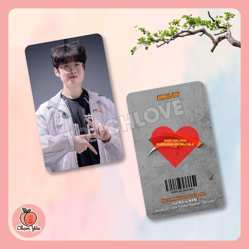 Photocard Zeus (P1) Choi Woo-je 최우제 LOL HLE HANWHA LIFE ESPORT Size 5.5x9cm