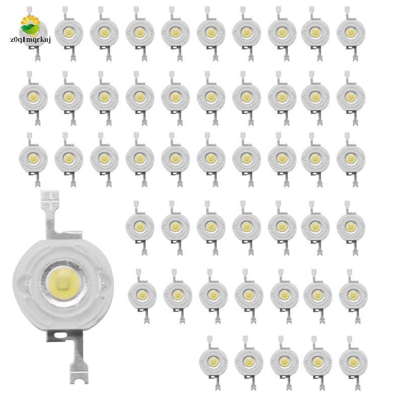 Bộ 50 1W Diode Công Suất Cao Trắng Mát Hạt Led 1 Watt Chip Đèn 3V-3.4V
