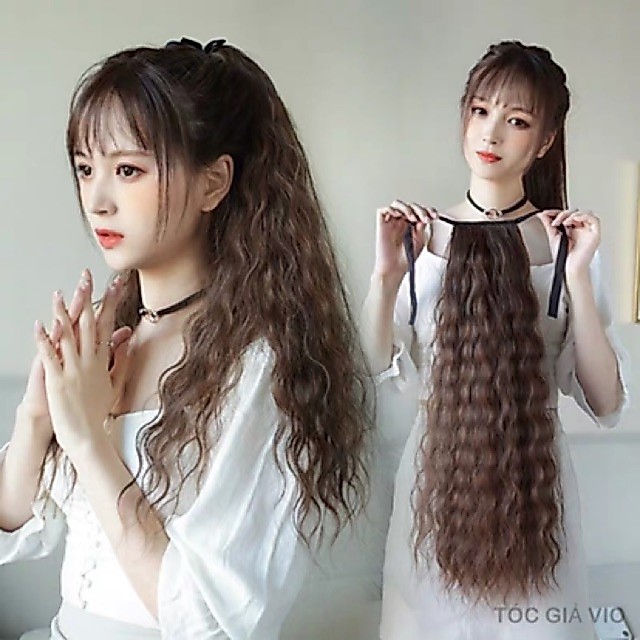 [CAO CẤP] <HÌNH THẬT>Tóc giả_Tóc cột xù bím 60cm-0022