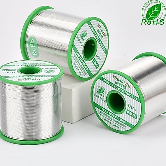 linh kiện Cuộn Thiếc Hàn Không Chì Cao Cấp Hàn Linh Kiện Điện Tử 0.8MM Thiếc 99.3% Đồng 0.7% 1KG / 0