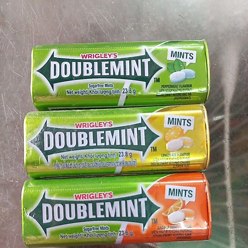 Kẹo ngậm Doublemint 23,8g vị cam, chanh, bạc hà