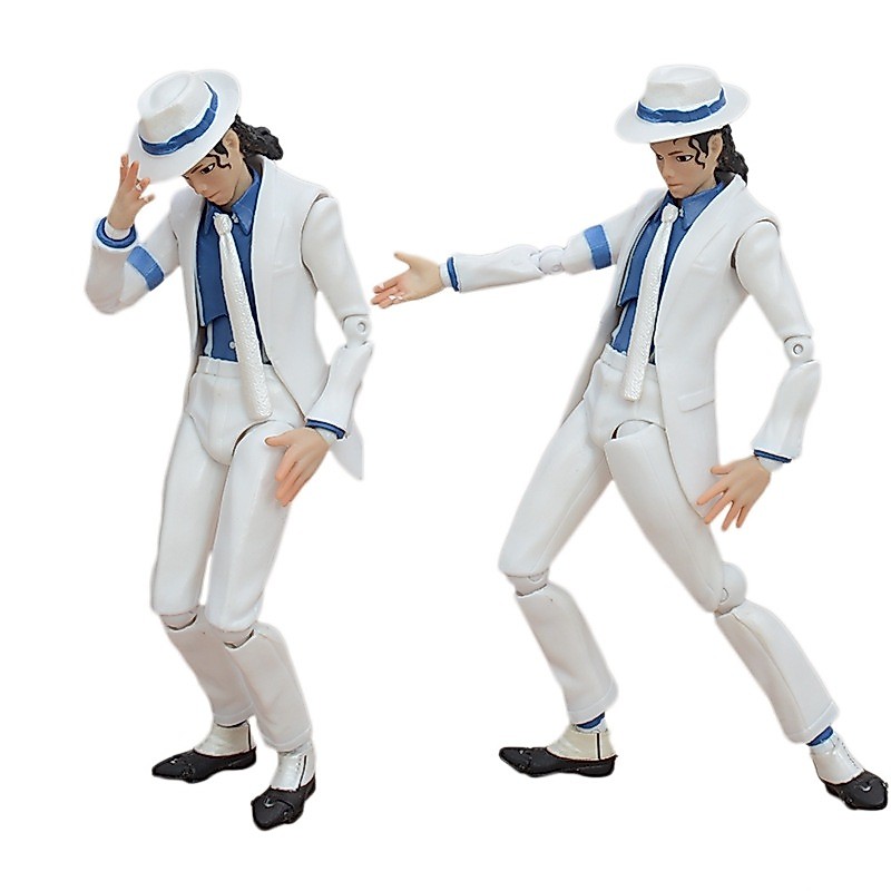 Vai Trò Cổ Điển SHF Figma 096 Michael Jackson Nhân Vật Hành Động Anime Bộ Đồ Trắng MJ Thriller Mịn H