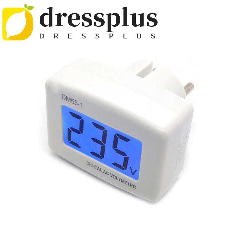 DRESSPLUS Máy đo điện áp phẳng treo tường AC Meter 110V 220V DM55-1 Plug Volt Meter