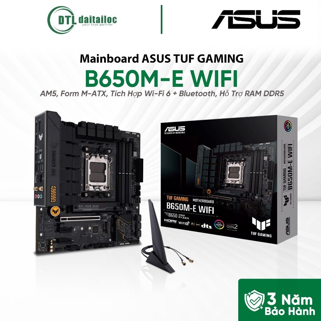 Mainboard ASUS TUF GAMING B650M-E WIFI AM5  DDR5, Form M-ATX, Tích Hợp Wi-Fi 6 + Bluetooth / Chính H