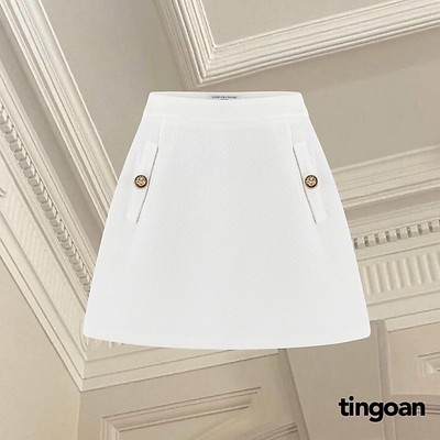 TINGOAN® - Chân váy set cổ bẻ CARAT CAKE SKIRT/WH V3