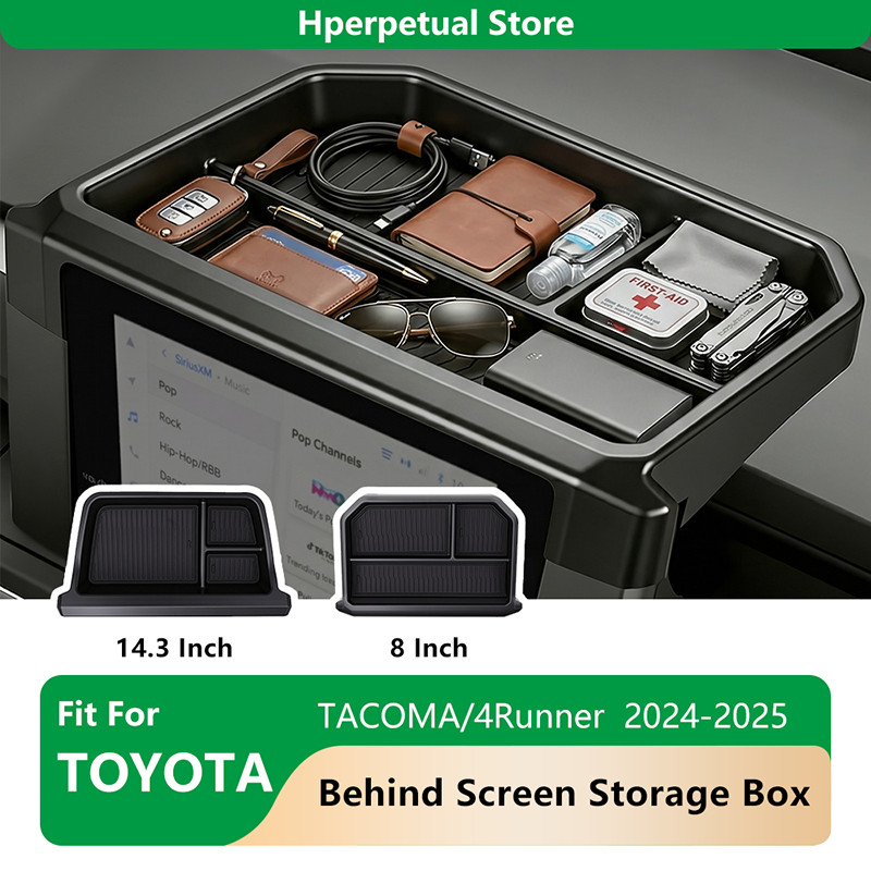 Phía Sau Màn Hình Hộp Bảo Quản Bao Nội Thất Ô Tô Tổ Chức Khay ABS 8 / 14.3 Inch Cho Xe Toyota Tacoma