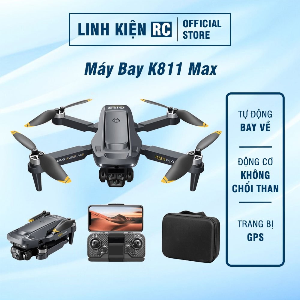 [Bản Mới 2025] Flycam Đồ Chơi Giá Rẻ K811 MAX 2025 - Rẻ Nhất Có GPS Tự Bay Về - Cực Dễ Chơi