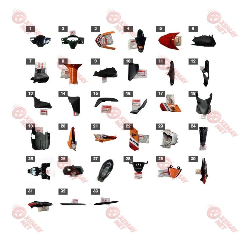 Bộ Nhựa - Dàn Vỏ - Dàn Áo Air Blade 110 Năm 2008 Màu Xanh Đen - Pb383 A2