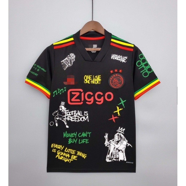 Áo thun bóng đá nam Ajax màu đen, tay ngắn - Edição năm 2021-2022