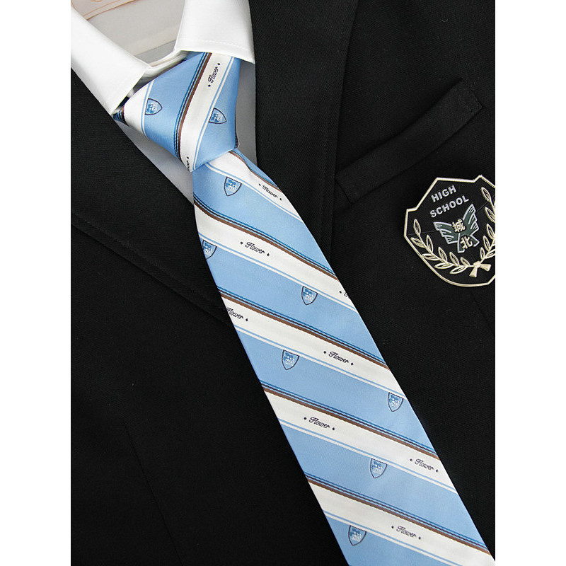 [Pantervira] Flower City jk / dk Tie Nam Phong Cách Preppy Áo Sơ Mi Đồng Nhất Sinh Viên Xanh Phong C