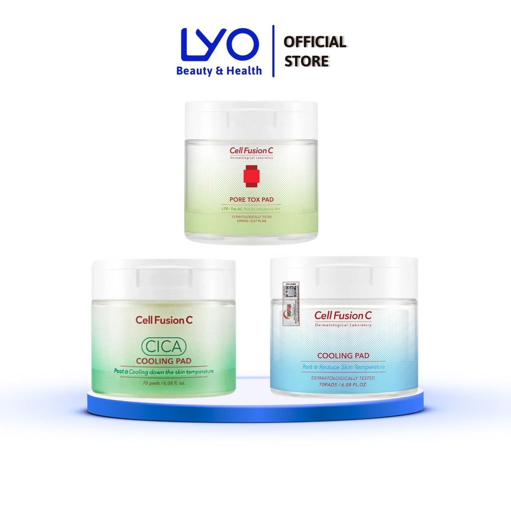 Toner Pad Cell Fusion C hạ nhiệt, làm dịu da Cooling Pad/ CICA Cooling Pad/ PORE TOX Pad