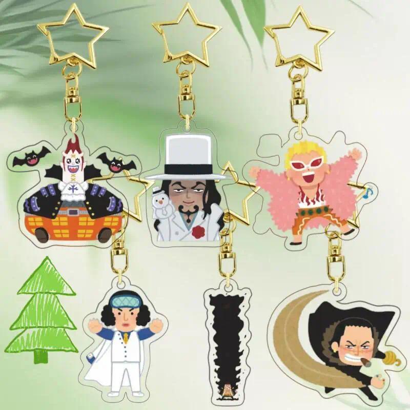 Anime Cartoons móc khoá mica for One Piece Gecko Moria Rob Lucci Kuzan Sir Crocodile Creative