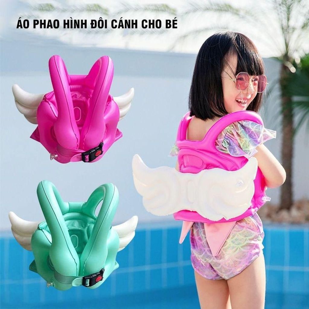 Áo phao bơi hình đôi cánh cho bé và Phao Tròn ACB Size 80 /  Phao Tròn ACB Size 60cm. LKP
