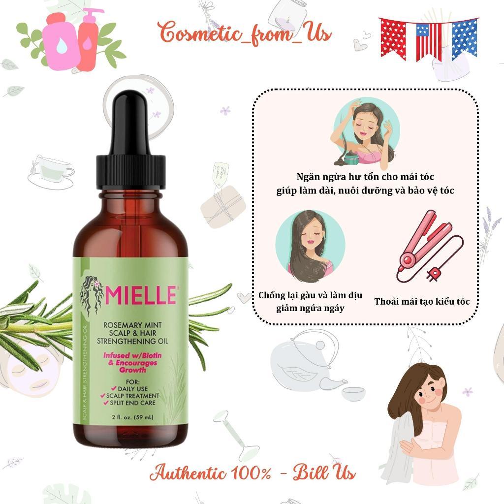 [Hoả tốc] Dầu dưỡng chân tóc chắc khỏe,dưỡng tóc dài Mielle Rosemary Mint Scalp & Hair Strengthening