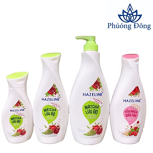 Sữa dưỡng thể Hazeline dưỡng trắng da Matcha Lựu đỏ 370 ml