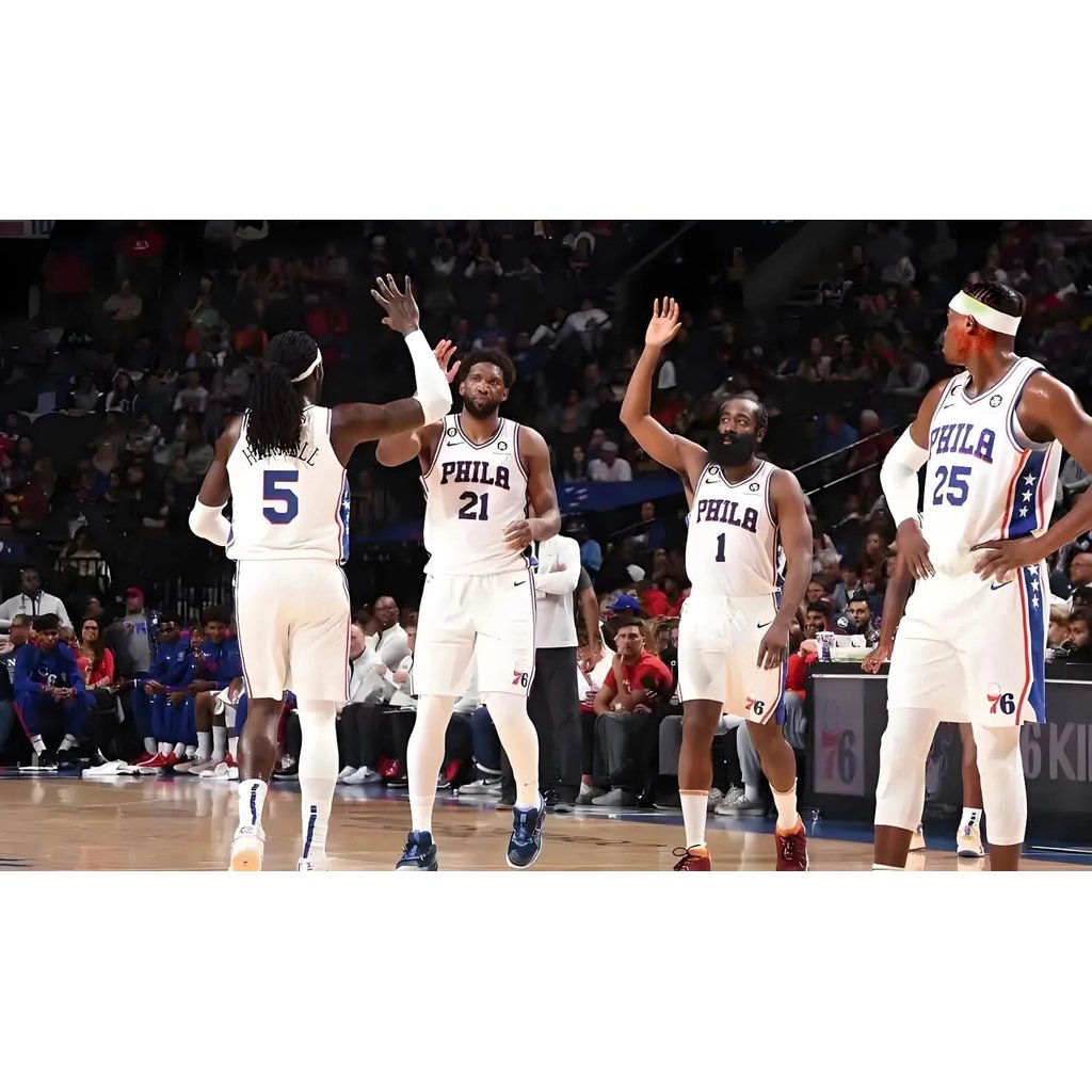 76ers (Philadelphia 76ers) NBA League Philadelphia 76ers Quần bóng thi đấu ép nóng Đồng bộ dữ liệu v