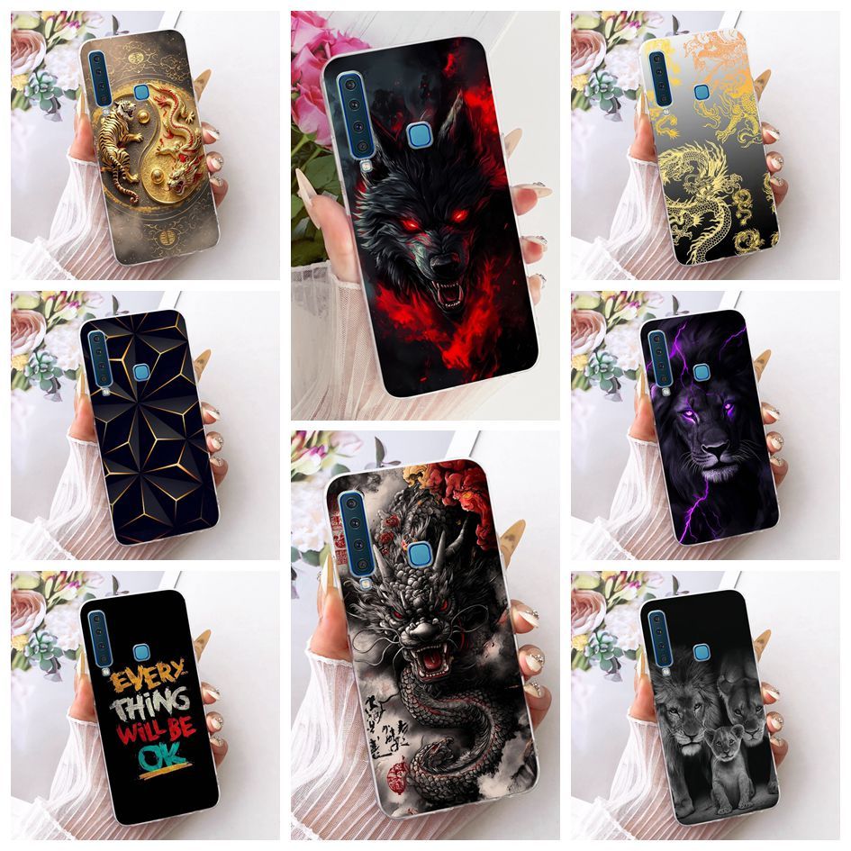 Dành Cho Samsung Galaxy A9 2018 Ốp Lưng SM-A920F Sơn Thoáng Mát Rồng Sói Sư Tử Mềm Trong Suốt Silico