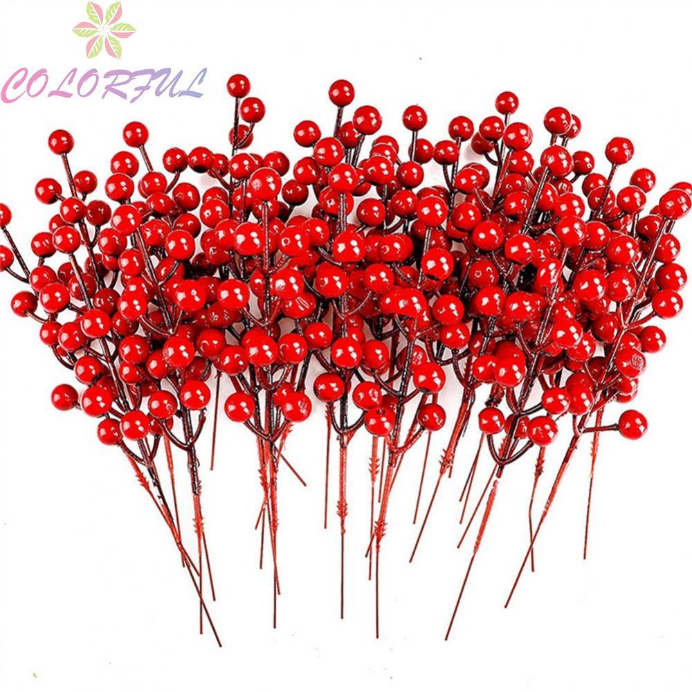 Beautiful Company Events Artificial Red Berries Silk Circle Stem 12 Forks