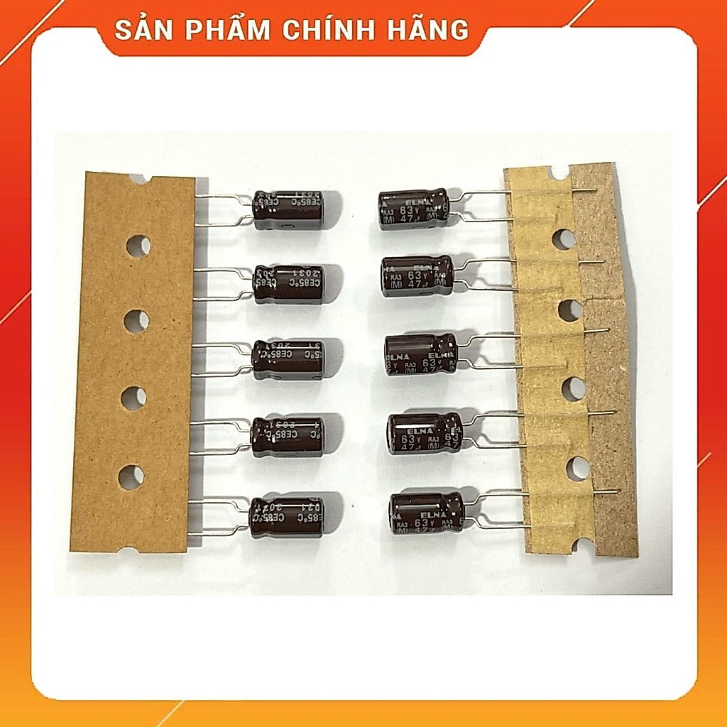 [ 15 con ] TỤ ELNA RA3 63V 47UF 63V , 63V47UF , 47UF63V ( size 6.3x11mm ) Tụ audio elna seri RA3