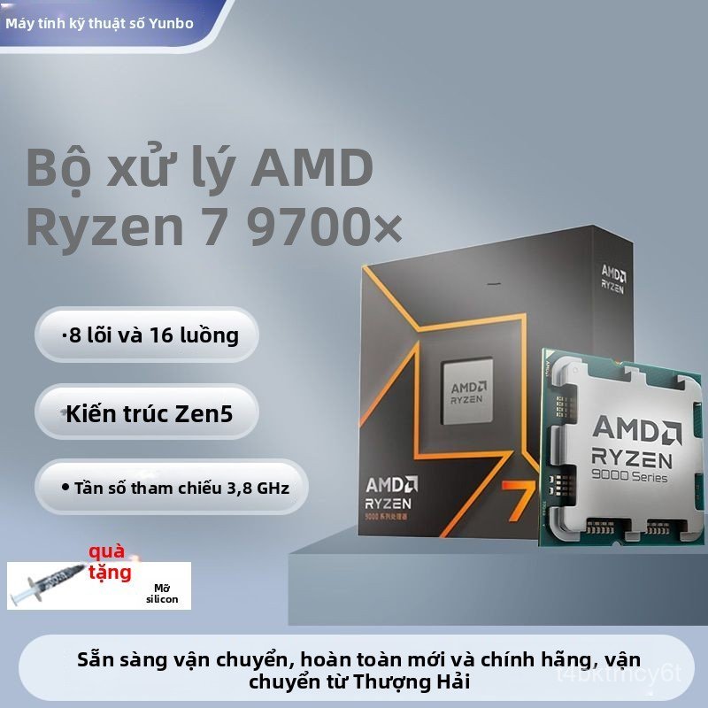 CPU AMD Ryzen 7 9700X 8 nhân 16 luồng hiệu năng tối ưu cho game thủ và dân thiết kế đồ họa 3D