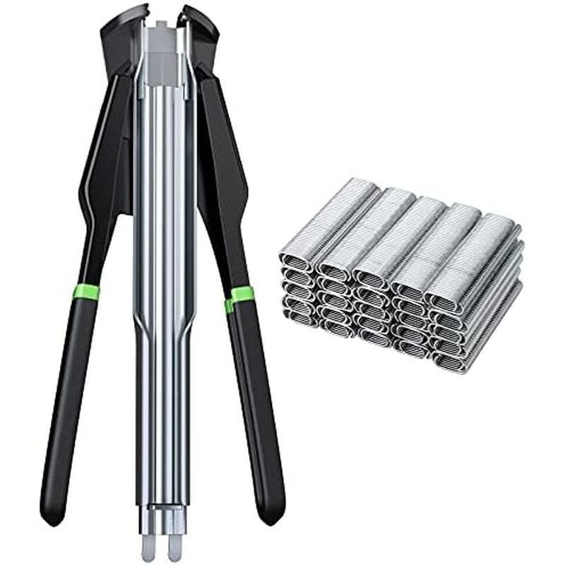 Proster Manual Hog Ring Kìm Kit - Súng vòng Hog với 2500 chiếc Nhẫn thép mạ kẽm cho hàng rào thức ăn