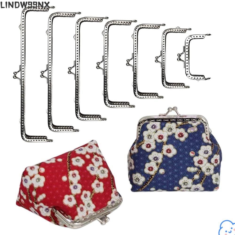 LINDW99NX Ví Khung Kiss Clasp, Túi Kim Loại Phần Cứng Ví Khung Khóa, Mini Vintage Ví Khung Túi Làm