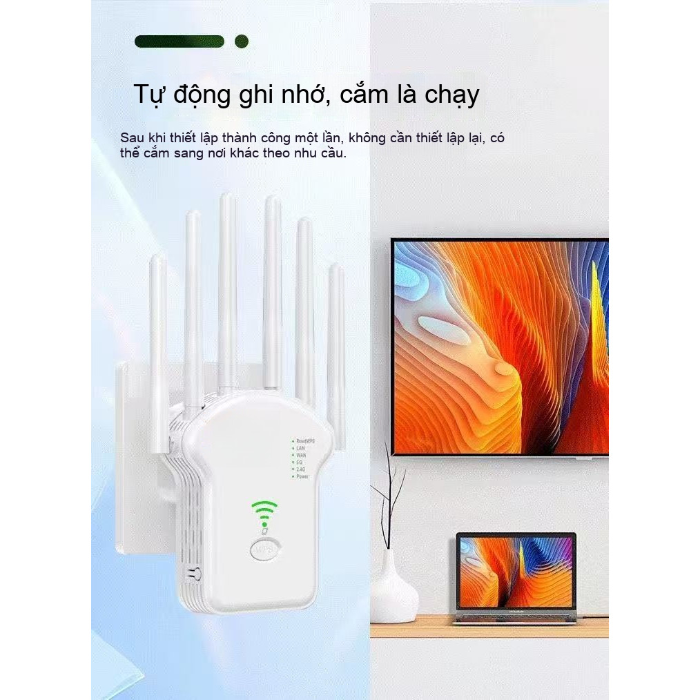 【SALE MẠNH】Kích wifi 6 râu 5G công suất 1200Mbps 2.4G 300Mbps Mở rộng sóng router phát wifi xuyên tường mạnh | BigBuy360 - bigbuy360.vn