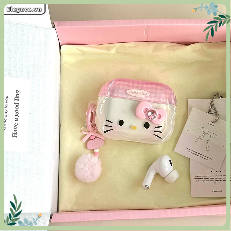 【Elevn】Vỏ bảo vệ tai nghe Bow Kitty Vỏ mềm thích hợp cho Airpods Pro2/Airpods 3/Airpods 4 chống rơi | BigBuy360 - bigbuy360.vn