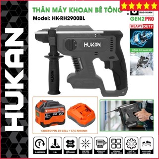 Máy khoan đục bê tông pin HUKAN HK-RH2900BL, Không chổi than, 3 Chức năng, Lực đập 2.8J