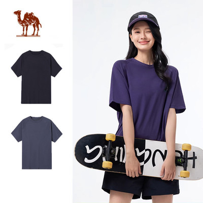 CAMEL CROWN  Ngoài Trời Nhanh Khô Áo nam Nữ Thoáng Khí Tay Ngắn Băng Cảm Giác Chống Nắng Quần Áo