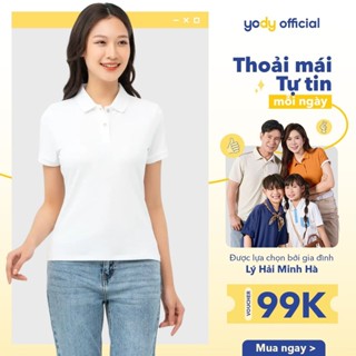 Áo thun polo nữ tổ ong YODY chống nắng ngăn tia UV thoải mái hoạt động khử mùi - APN6254
