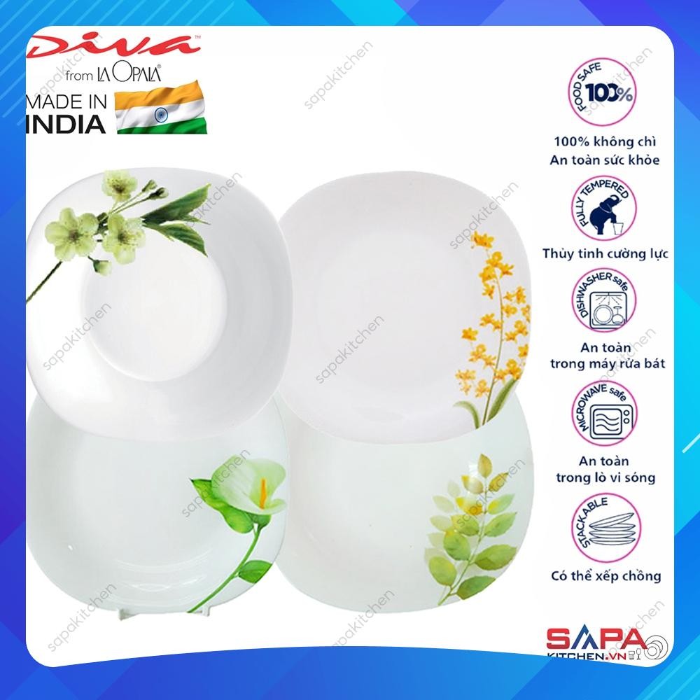 [Made in India] Đĩa thủy tinh vuông lớn Diva Laopala 325mm