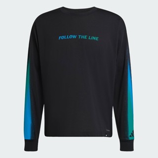  adidas Chạy ÁO THUN DÀI TAY IN GRAPHIC FOLLOW THE LINE UNITEFIT Unisex Đen JX3178 