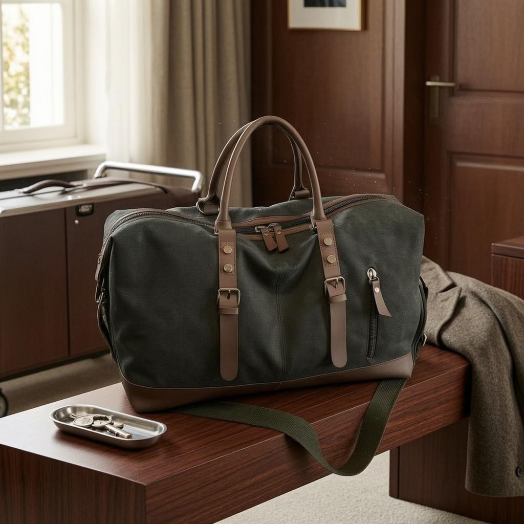 Túi vải Duffel Túi vải Duffel viền màu nâu Túi vải Duffel