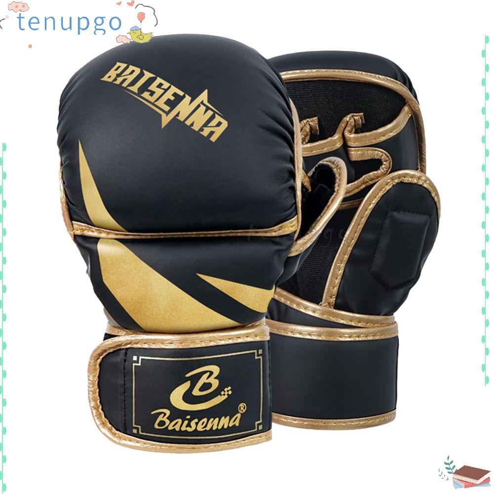 Găng Tay Đấm Bốc TENUPGO Cho Người Lớn, Găng Tay MMA Xốp Mật Độ Cao Hấp Thụ Sốc, Da PU Thời Trang Mở